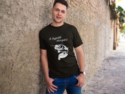 Legjobb horgász harcsa mintával férfi fekete póló